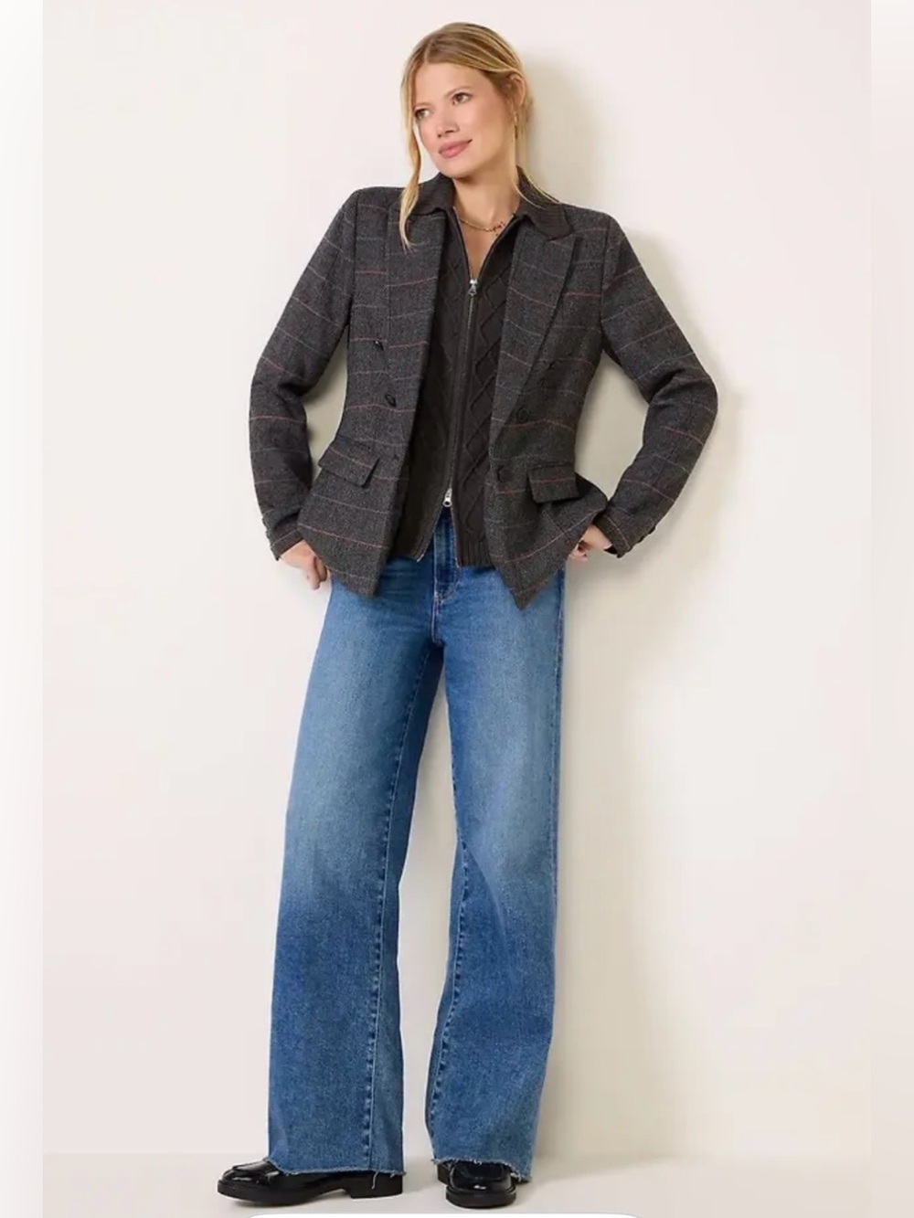 Evereve Dawson twofer blazer removable sweater dickie Med
